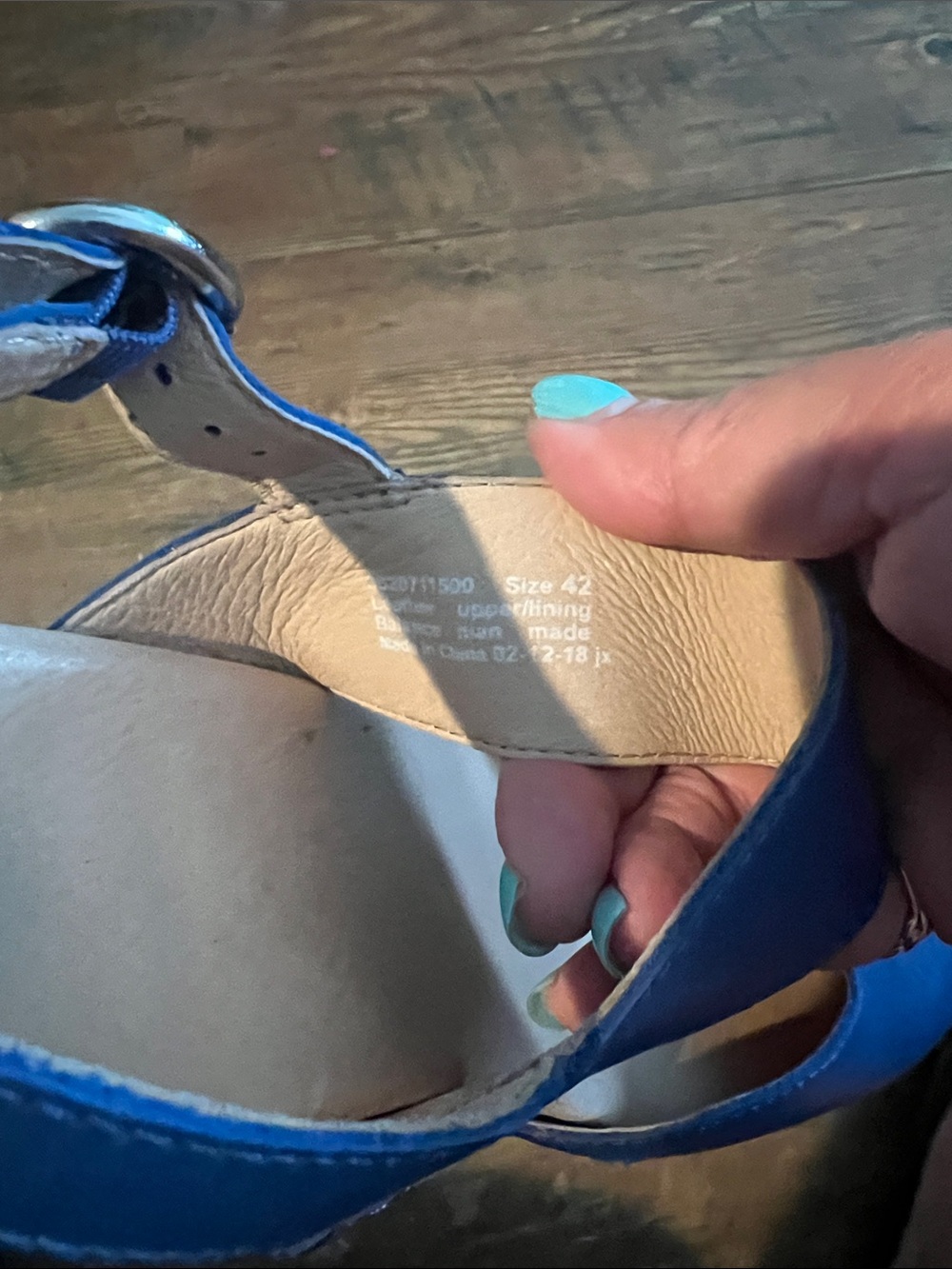 Dansko Women’s Blue Leather Ankle-Strap Flats - Picture 3 of 4